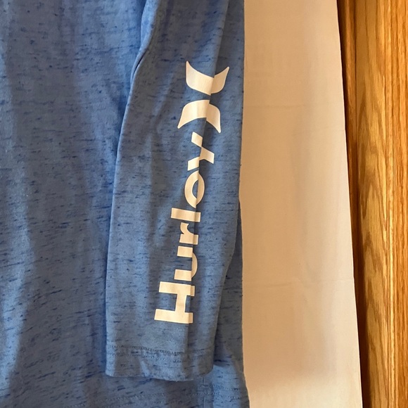 Hurley Boy’s Sz L (12-13 yrs) Lt Blue Heather Long Sleeve T-Shirt w/iconic logo - Picture 3 of 7